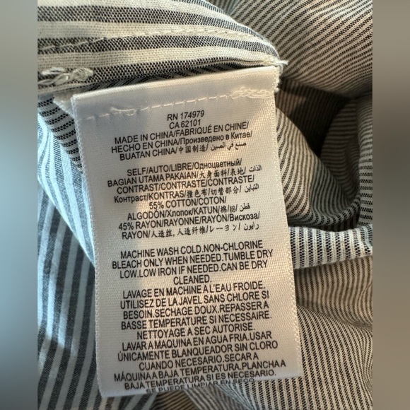 NWT BCBG grey combo pinstripe midi, curved hem dress size XS - Picture 11 of 13